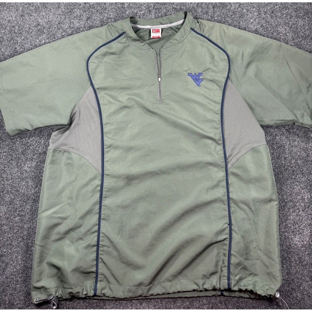 Nike Team West Virginia Mountaineers 1/4 Zip Short Sleeve Pullover Jacket L